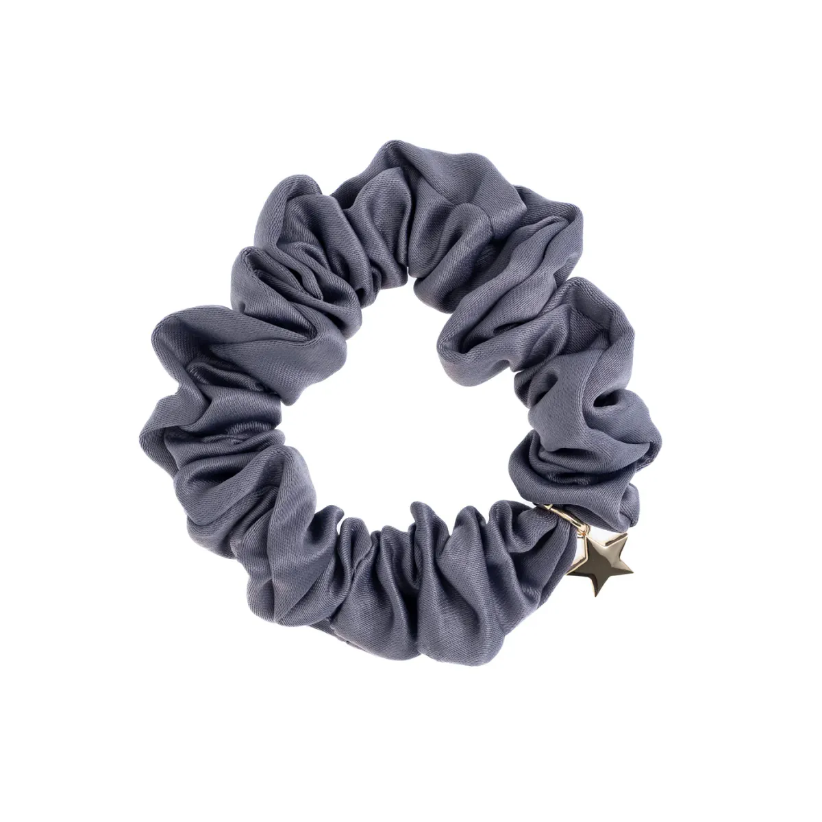 Dark SATIN SCRUNCHIE STEEL BLUE