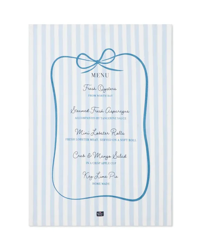 Lexington KJØKKENHÅNDKLE Party Menu Blå/hvit