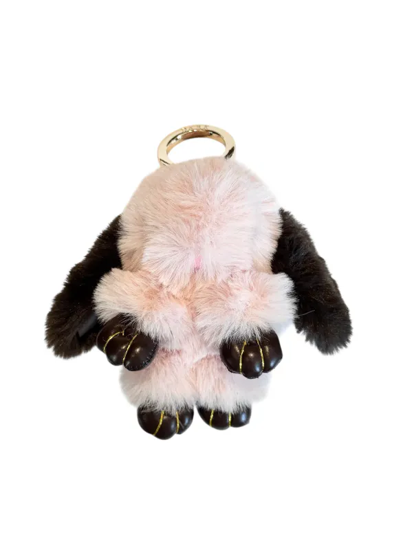 Dark BUNNY BAG CHARM PALE ROSE W/ CHOCOLATE BROWN