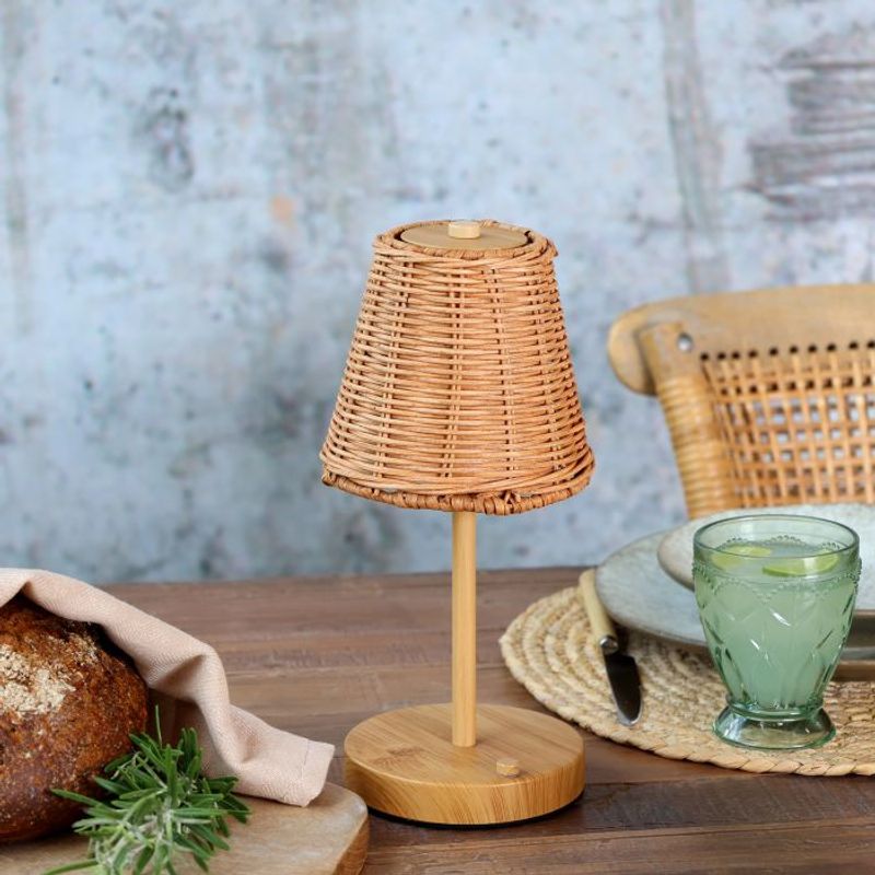Chic Antique BORDLAMPE LED Natur H30/Ø13cm
