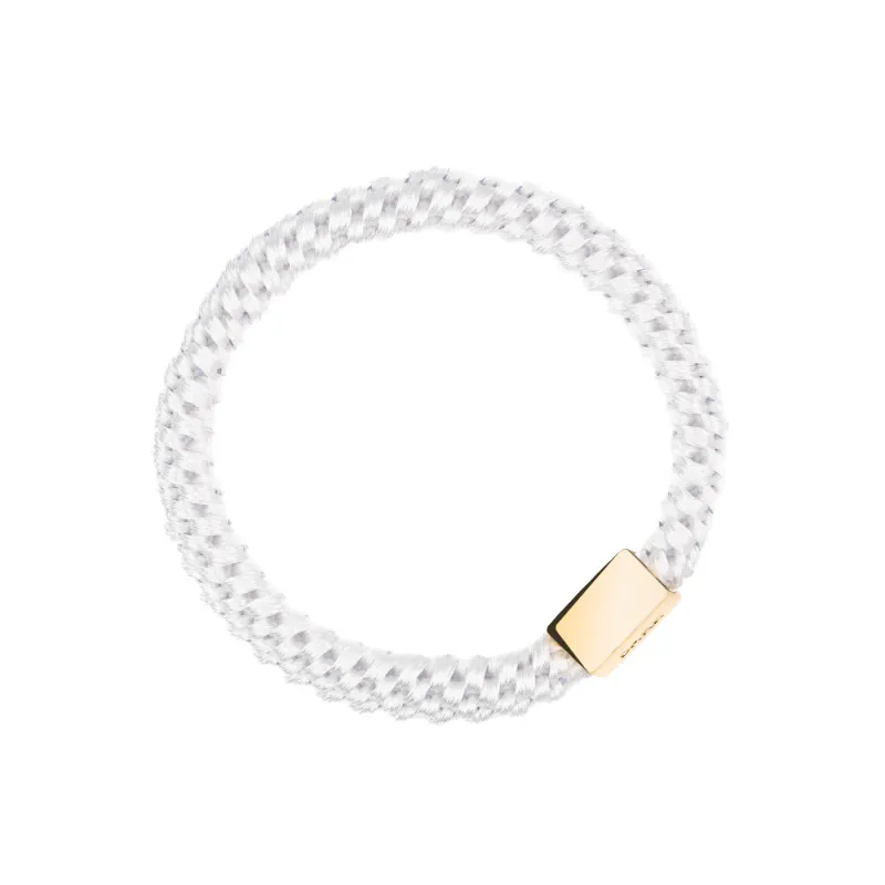 Dark FAT HAIR TIE W/GOLD WHITE