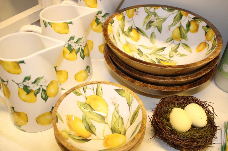 Chic Antique BOLLE m/ sitroner H7/Ø15cm Natur