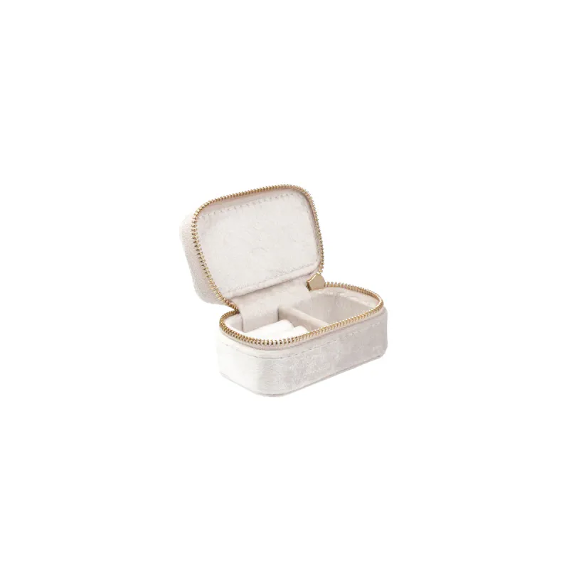 Dark VELVET JEWELLERY BOX MICRO OFF WHITE