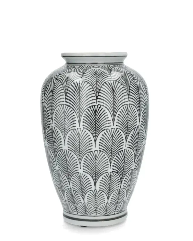 A Lot VASE Art Deco Sort/hvit 30 cm