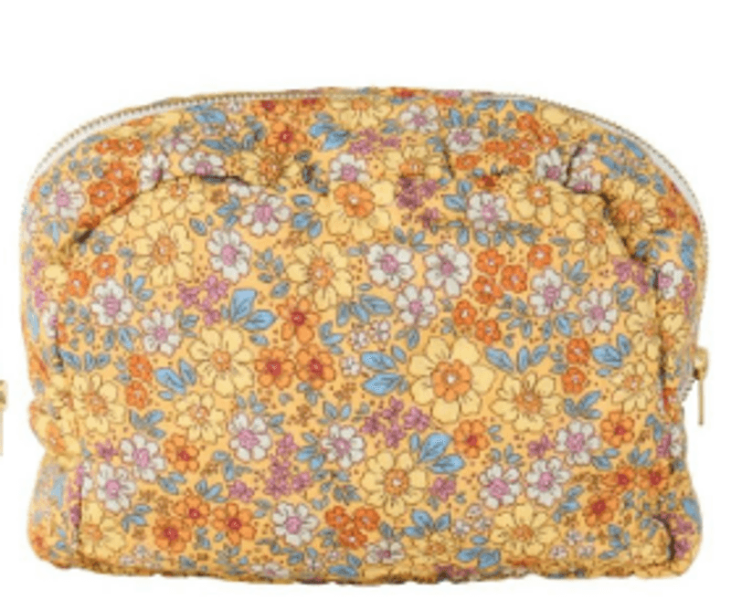 IB Laursen TOALETTMAPPE Gul m/blomster